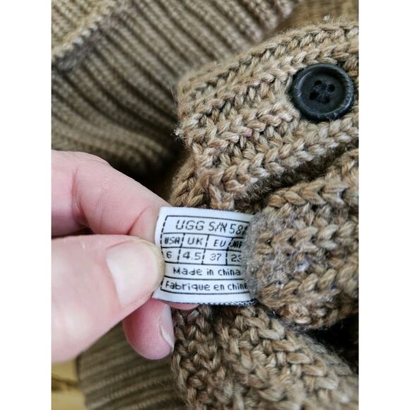 Ugg Classic Cardy Knee Calf Sweater Boots Slip On Women's Size 6 Beige - Picture 11 of 12